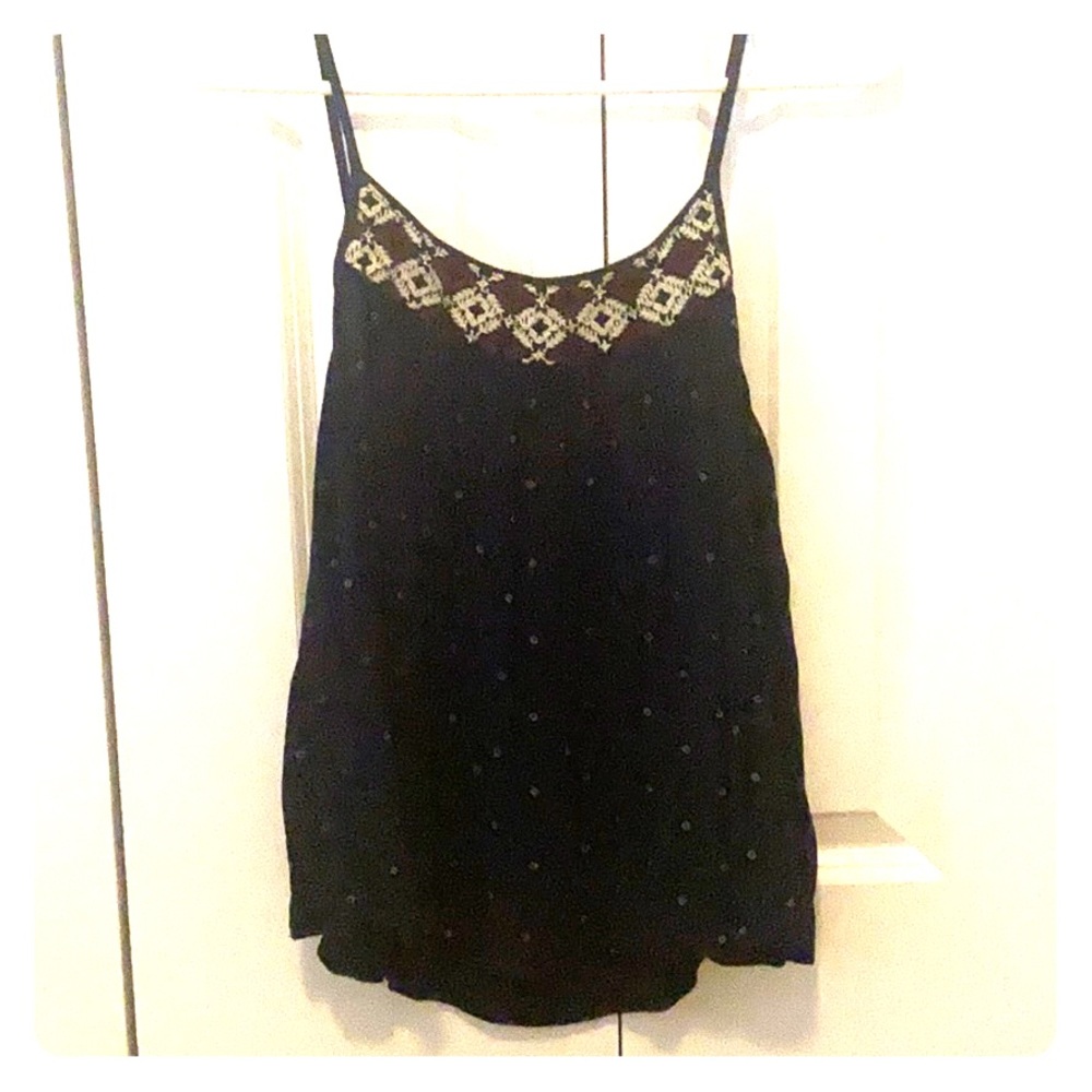 Navy Patterned Tank Top